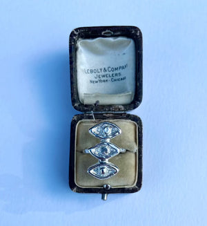 serpentine handmade wax cast evil eye ring witchy talisman jewelry