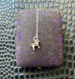 vintage silver bull taurus charm necklace zodiac astrology jewelry