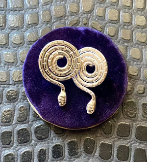 vintage silver snake stud earrings