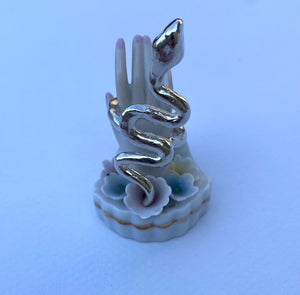 serpentine handmade hand carved lost wax cast silver snake statement ring