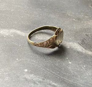 Antique victorian gold filled triple heart ring