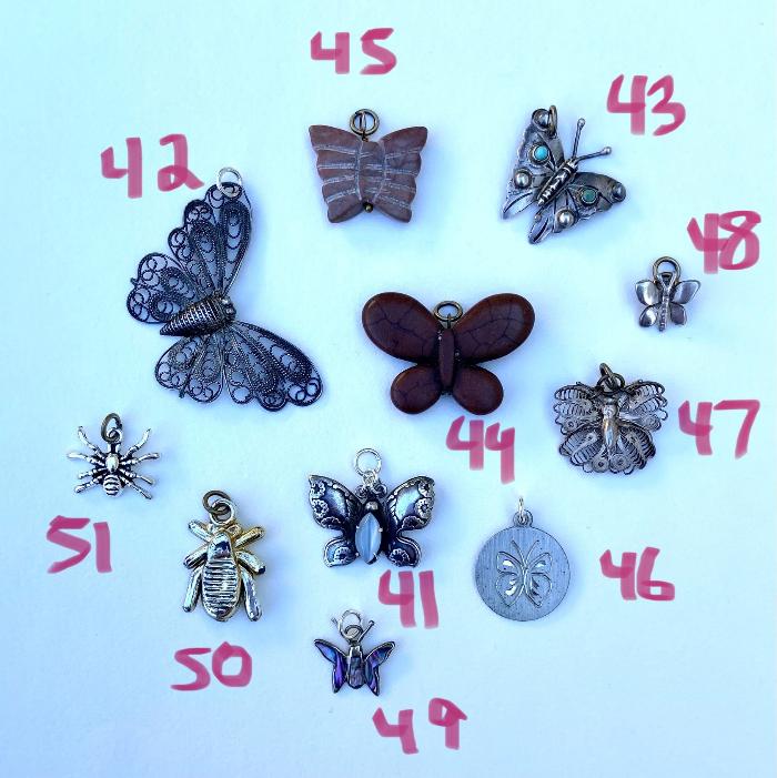 vintage insect bug butterfly charms