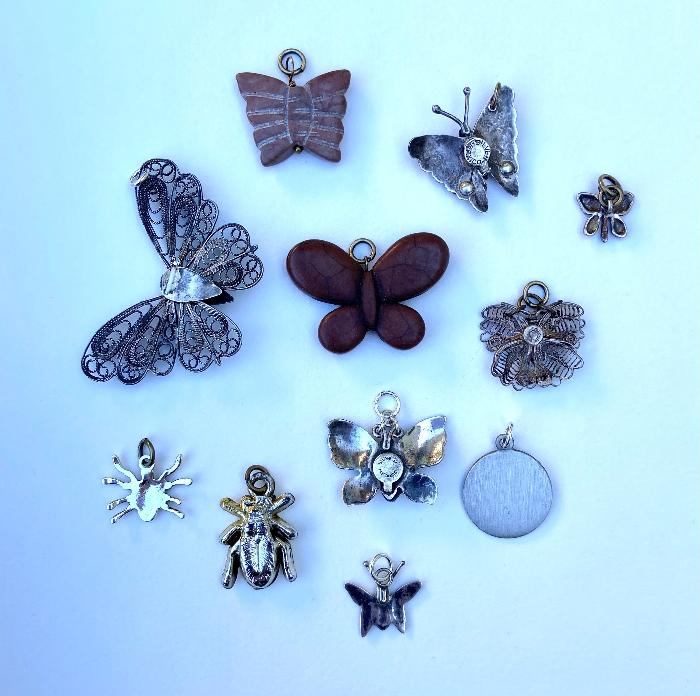 vintage insect bug butterfly charms