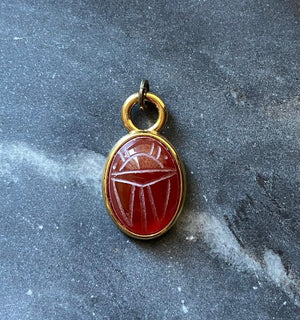 carnelian scarab charm