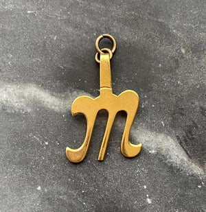 vintage letter M charm