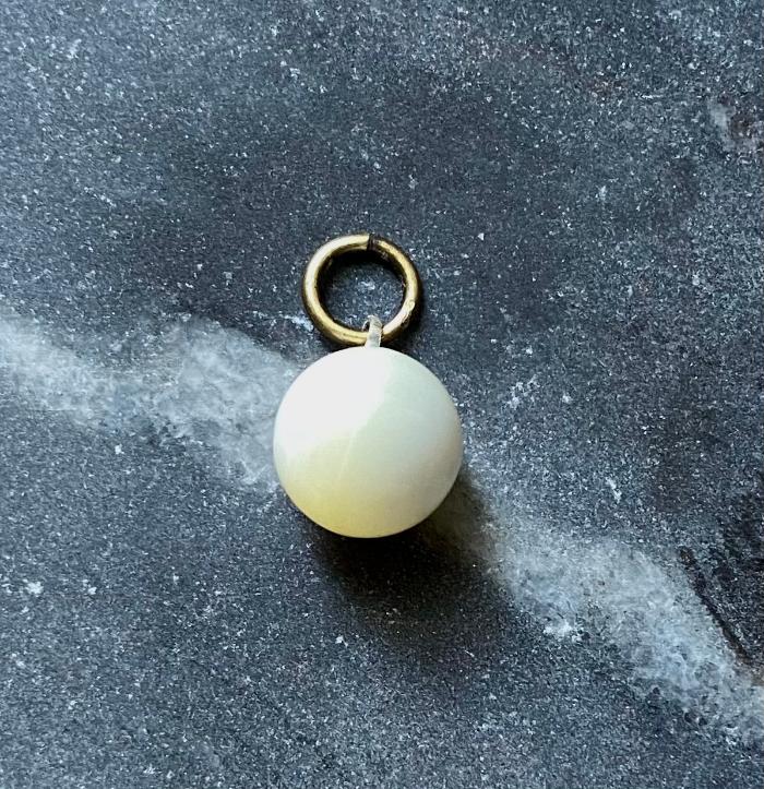 vintage mother of pearl ball charm