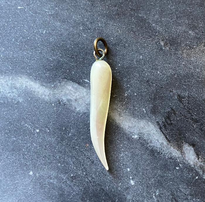 mother of pearl Italian horn cornicello charm