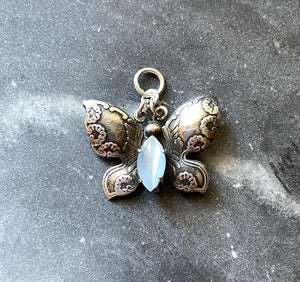 vintage silver butterfly charm