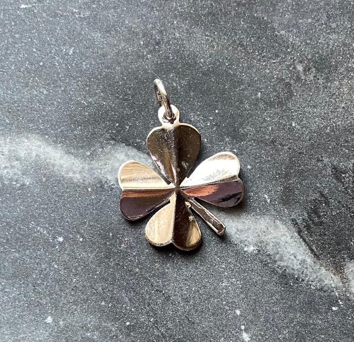 vintage silver four leaf clover charm