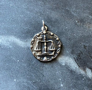 vintage silver libra charm