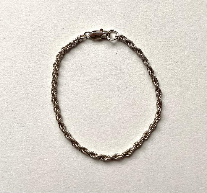 vintage silver rope chain bracelet