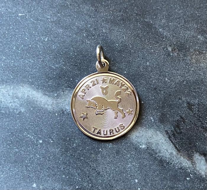 vintage silver taurus charm