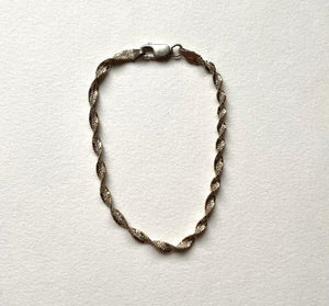 vintage silver twist chain bracelet