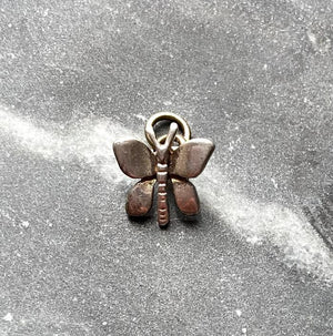 vintage small silver butterfly charm