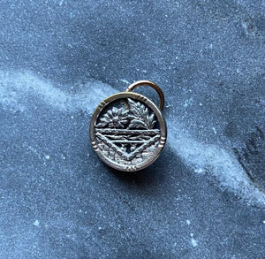 antique victorian metal button charm