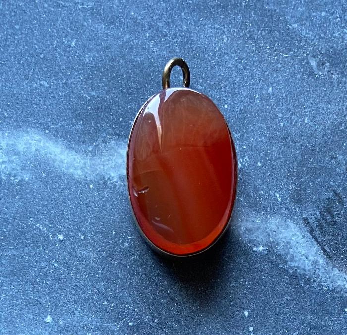 antique victorian gold filled carnelian oval charm