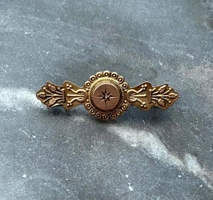 antique victorian crescent moon bar pin