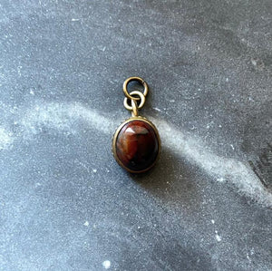 antique victorian red agate charm