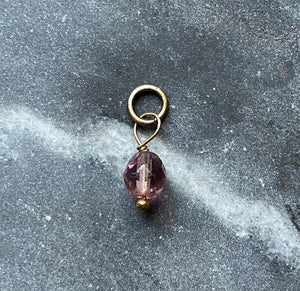 vintage purple glass charm