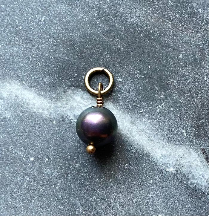 vintage tahitian pearl charm