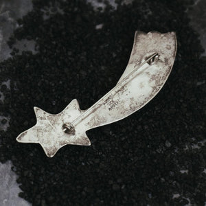 vintage silver shooting star brooch