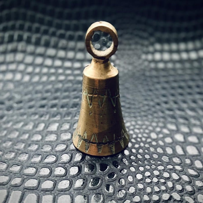 Small Vintage Brass Lotus Bell