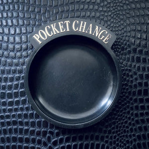 Vintage Black Plastic Pocket Change Dish