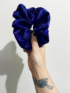 Purple & black moon & stars scrunchie