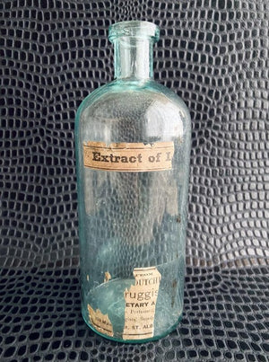 antique aqua apothecary bottle.