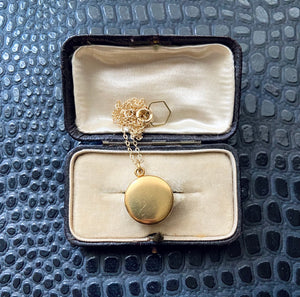 antique round gold filled locket necklace