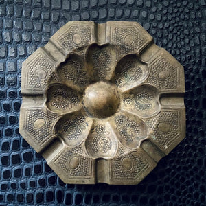 Antique brass floral ashtray