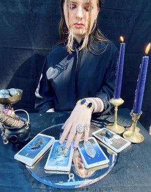 witchy ritual tools smoke wand tarot reading