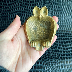 vintage brass owl ashtray