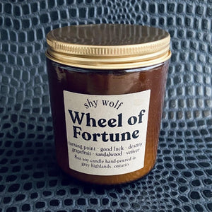 Tarot Inspired Candle by Shy Wolf Wheel of Fortune