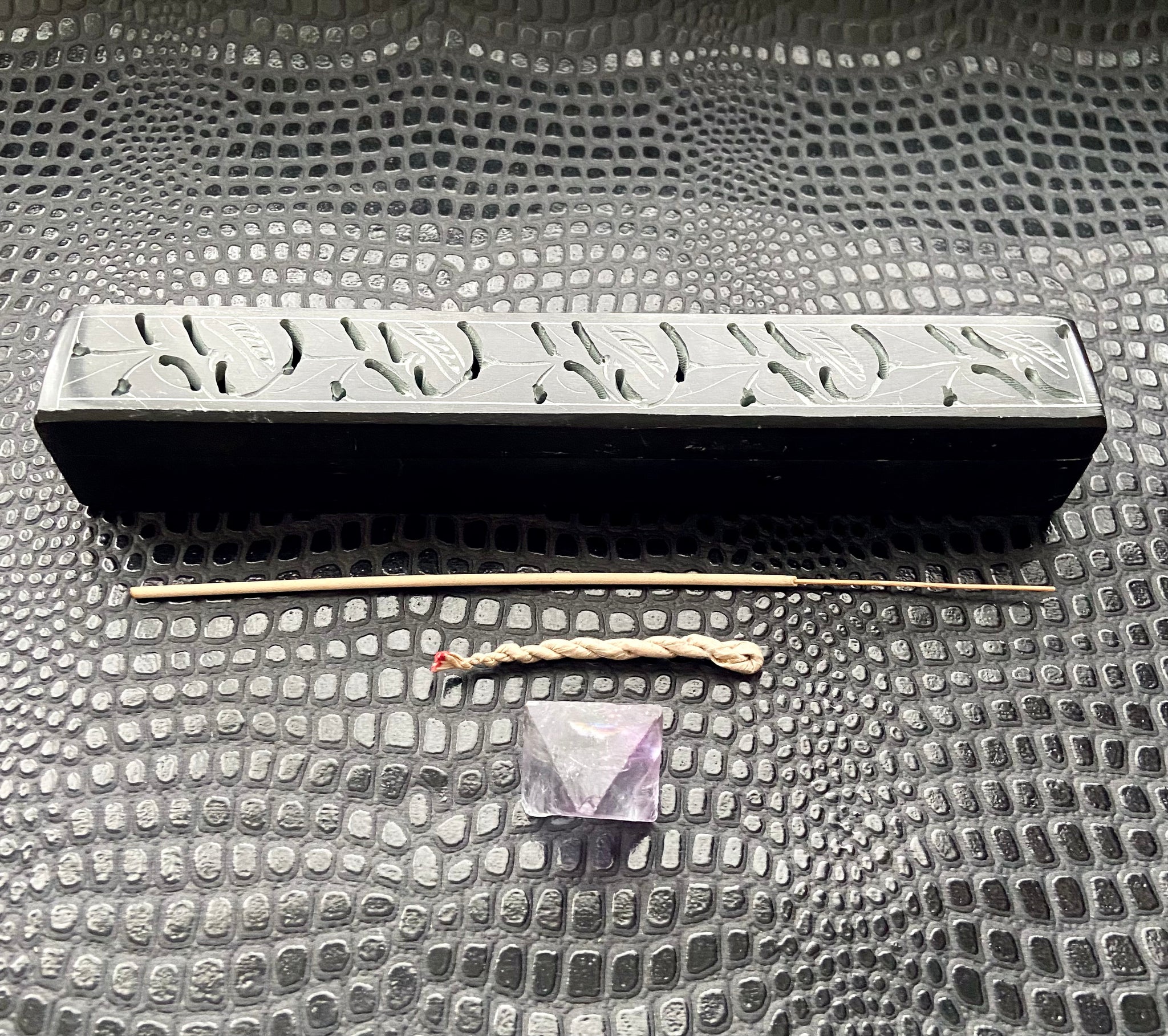 Vintage black soapstone incense storage box – Serpentinepdx