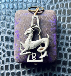 vintage capricorn zodiac astrology keychain