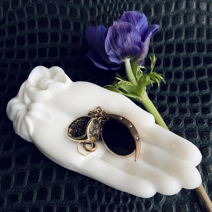 Vintage Milk Glass Hand Dish