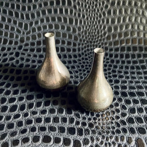 Pair small vintage silver plated teardrop Dansk candle holders