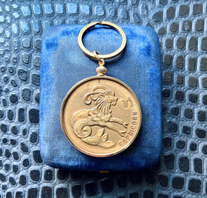 vintage capricorn zodiac signs astrology keychain