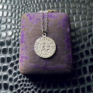 Vintage silver capricorn charm necklace zodiac signs astrology jewelry