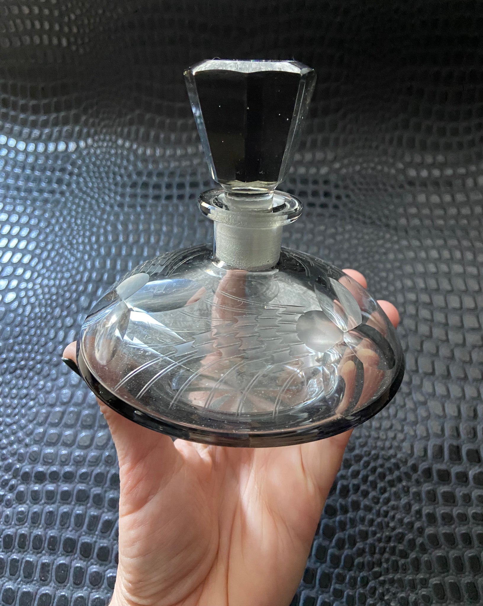 antique art deco glass vanity bottle