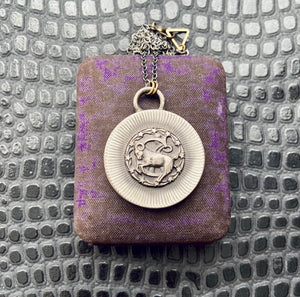 vintage capricorn necklace zodiac jewelry