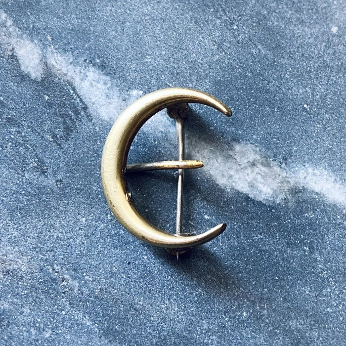 antique victorian crescent moon brooch