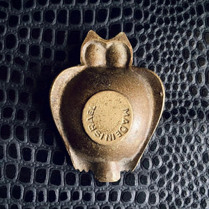 vintage brass owl ashtray