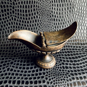 antique metal genie lamp ashtray