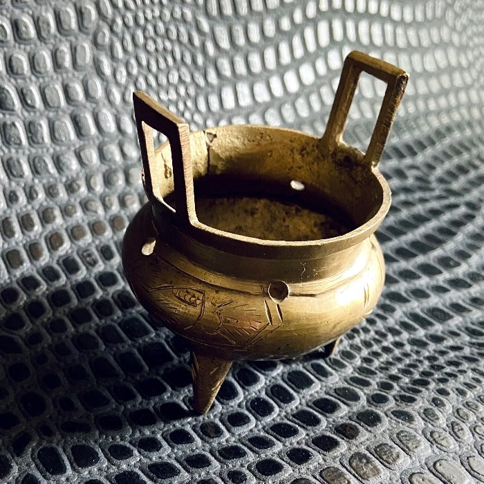 vintage brass incense burner bowl