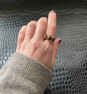 vintage gold vermeil tiger's eye stone ring