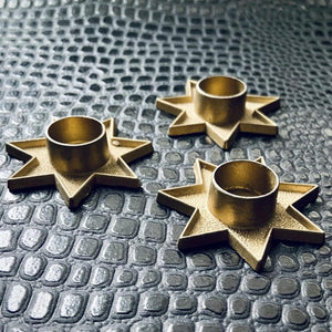 Set of Three Vintage Midcentury Star Candle Holders