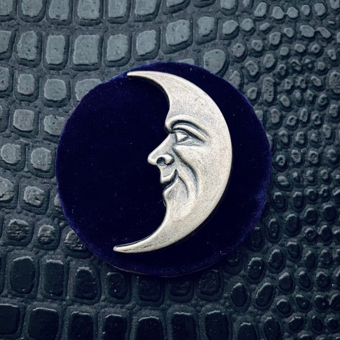 vintage man in the moon celestial brooch pin
