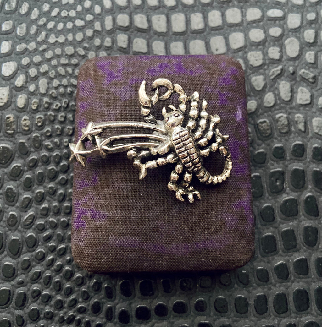 vintage scorpio scorpion brooch pin zodiac astrology jewelry